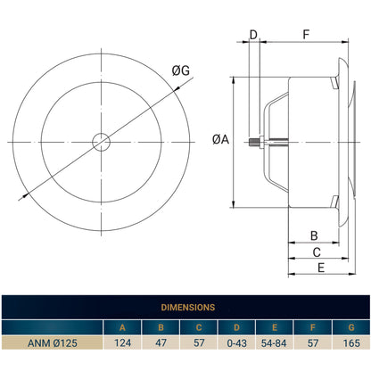 White Metal Extract Ceiling Valve 125mm - Anemostat SV - Best4Trade-Retail