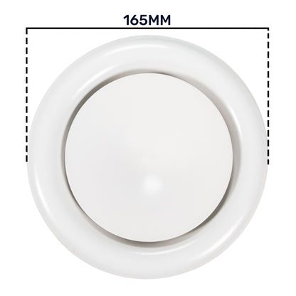 White Metal Extract Ceiling Valve 125mm - Anemostat SV - Best4Trade-Retail