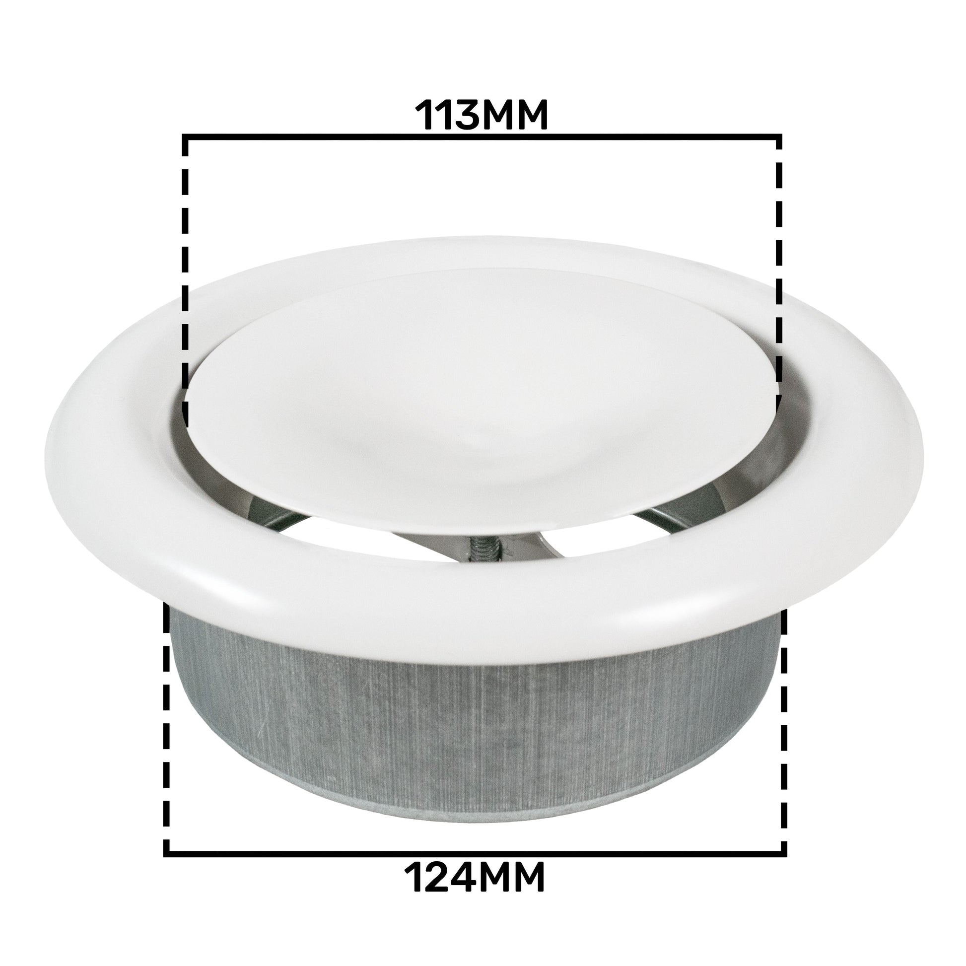 White Metal Extract Ceiling Valve 125mm - Anemostat SV - Best4Trade-Retail
