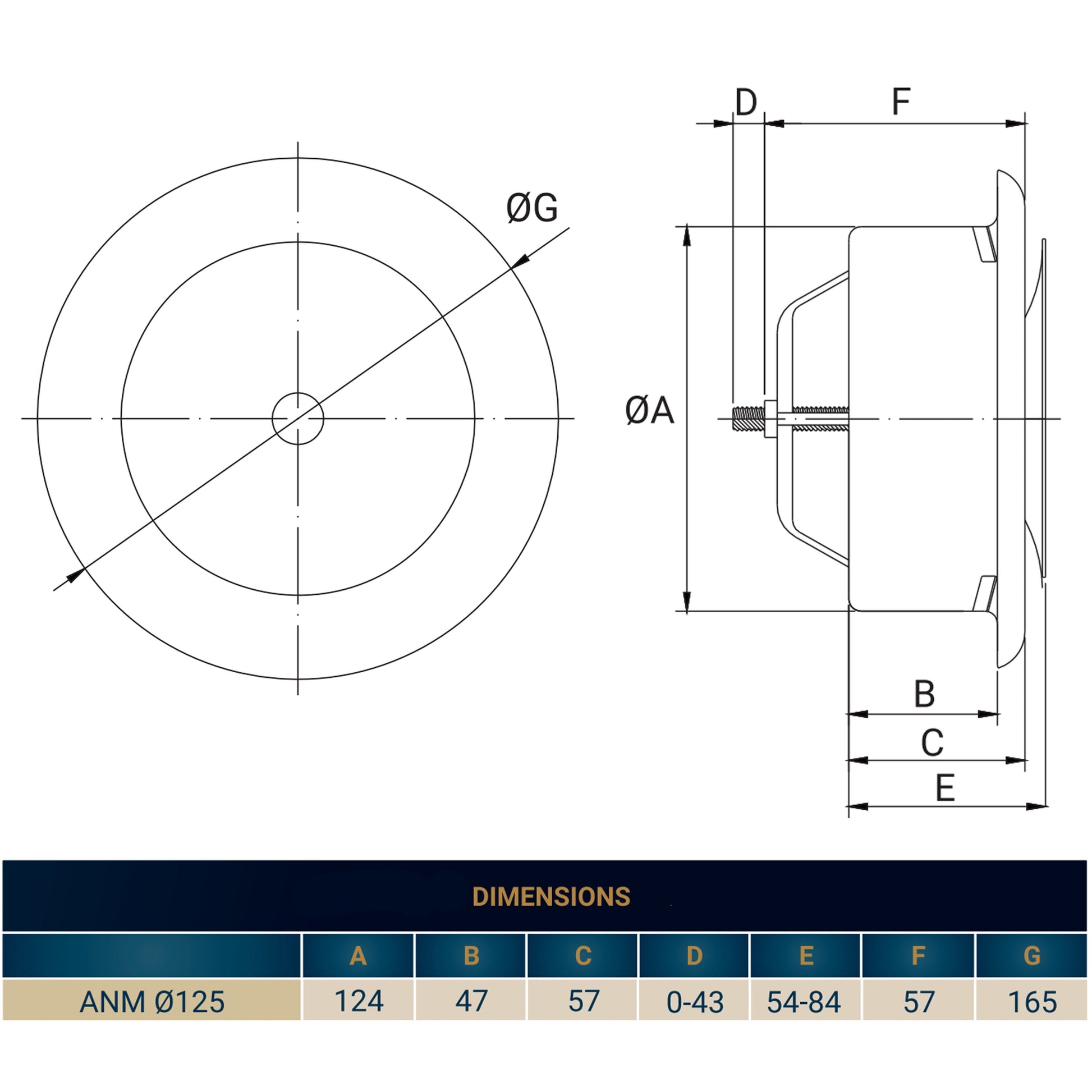 White Metal Extract Ceiling Valve 125mm - Anemostat EV - Best4Trade-Retail