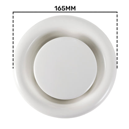 White Metal Extract Ceiling Valve 125mm - Anemostat EV - Best4Trade-Retail