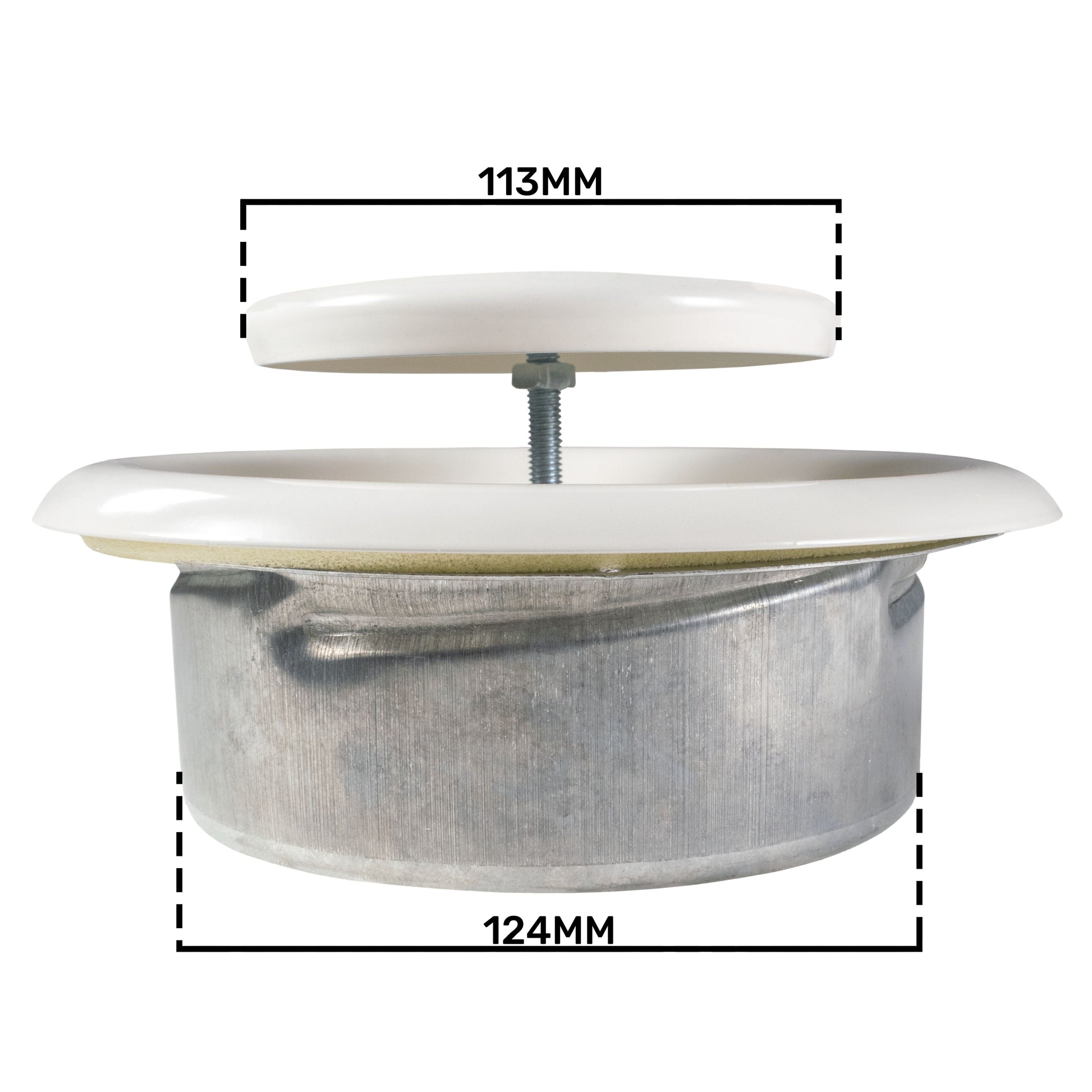 White Metal Extract Ceiling Valve 125mm - Anemostat EV - Best4Trade-Retail