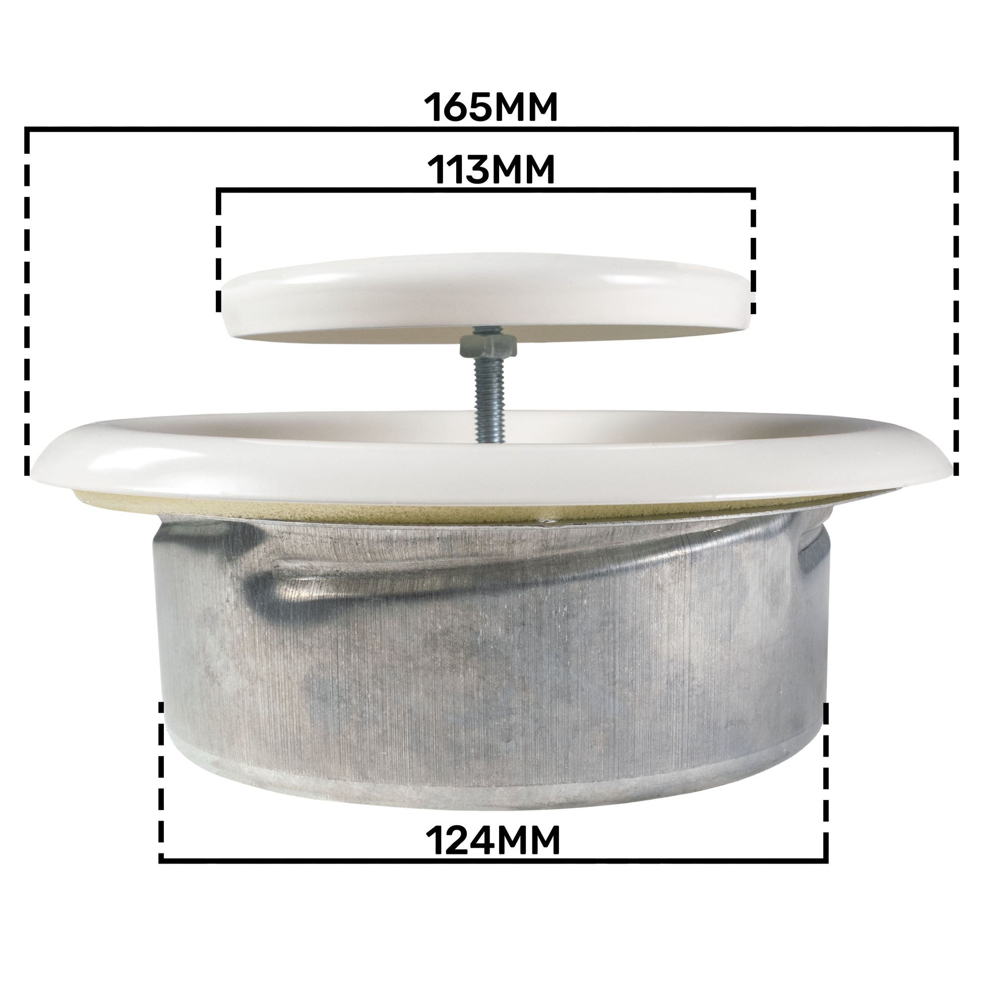White Metal Extract Ceiling Valve 125mm - Anemostat EV - Best4Trade-Retail