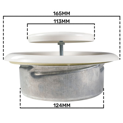 White Metal Extract Ceiling Valve 125mm - Anemostat EV - Best4Trade-Retail