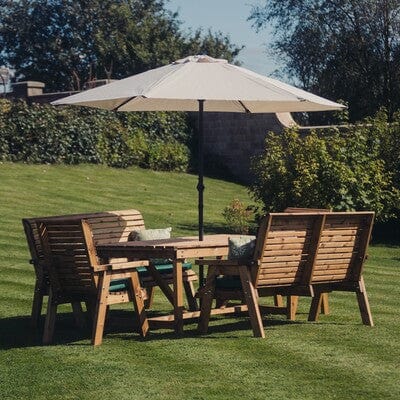 Churnet Valley Seat 10 Set 2 x 2 Seat Benches and 2 x 3 Seat Benches 179.5cm Table - Churnet Valley