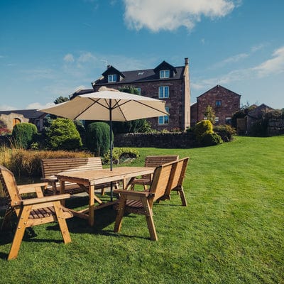 Churnet Valley Seat 10 Set 2 x 2 Seat Benches and 2 x 3 Seat Benches 179.5cm Table - Churnet Valley