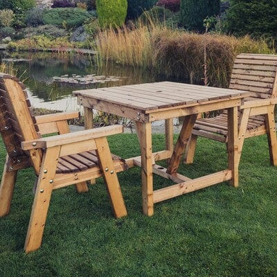 Churnet Valley 2 Seat Bistro Set 2 x Chairs 99cm Table - Churnet Valley