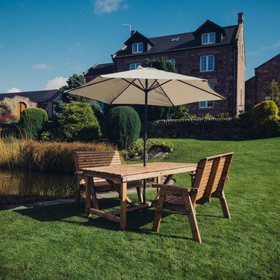 Churnet Valley 4 Seat Table Set 2 x 2 Seat Benches 99cm Table - Churnet Valley