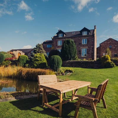 Churnet Valley 4 Seat Table Set 2 x 2 Seat Benches 99cm Table - Churnet Valley