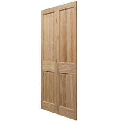 Victorian 4 Panel Clear Pine Bi-Fold Unfinished Internal Door - All Sizes - Doors4less