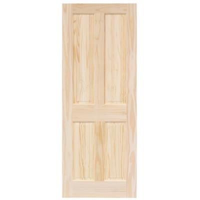 Victorian 4 Panel Clear Pine Panel Unfinished Internal Door - All Sizes - Doors4less