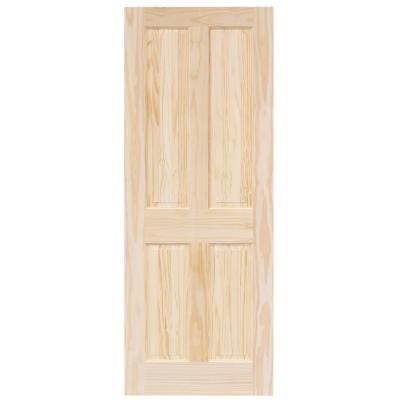 Victorian 4 Panel Clear Pine Panel Unfinished Internal Door - All Sizes - Doors4less