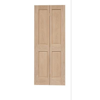 Victorian 4 Panel Oak Bi-Fold Unfinished Internal Door 1981 x 762mm - Doors4less