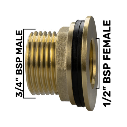 Water Butt Brass Kit 3/4" with Lever Tap Hose Barb and Side Lock - Best4Trade-Retail Garden watering