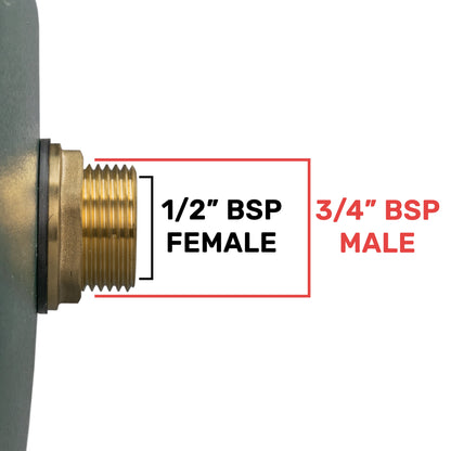 Water Butt Brass Kit 3/4" with Extended Brass Chrome Tap 1/2"  Barb - Best4Trade-Retail Garden watering