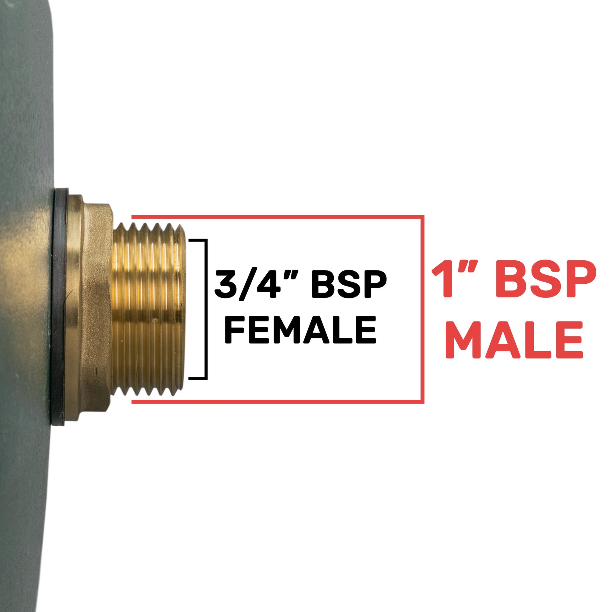 Water Butt Brass 1" BSP Male - 3/4" BSP Female - Best4Trade-Retail Tech Hose & Fittings