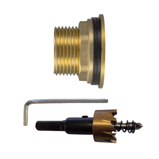 Water Butt Brass 1" BSP Male - 3/4" BSP Female and Drill Bit - Best4Trade-Retail Tech Hose & Fittings
