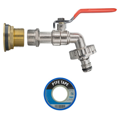 Water Butt Brass Kit 3/4" with Quick Connect Lever Tap - Best4Trade-Retail Tech Hose & Fittings