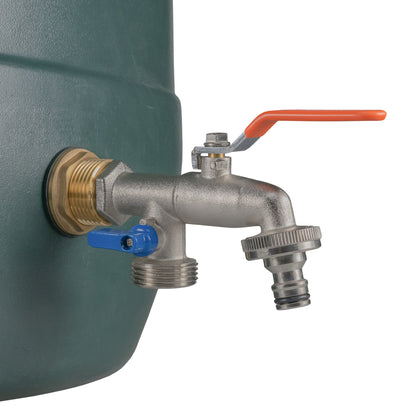 Water Butt Brass Kit 3/4" with Double Tap and Drill Bit - Best4Trade-Retail Tech Hose & Fittings