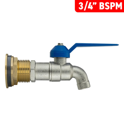 Water Butt Brass Kit 3/4" with Simple Lever Tap - Best4Trade-Retail Tech Hose & Fittings