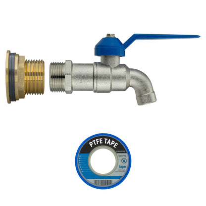 Water Butt Brass Kit 3/4" with Simple Lever Tap - Best4Trade-Retail Tech Hose & Fittings