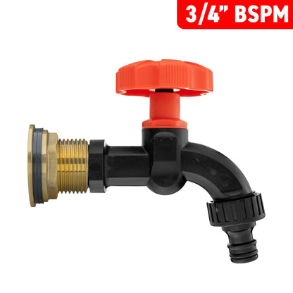 Water Butt Brass Kit 3/4" with Black Dial Tap - Best4Trade-Retail Tech Hose & Fittings