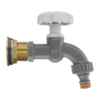 Water Butt Brass Kit 3/4" with Grey Dial Tap and Drill Bit - Best4Trade-Retail Tech Hose & Fittings