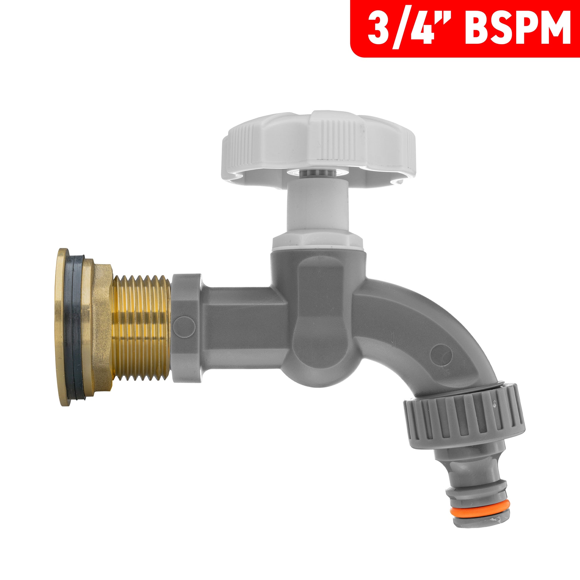 Water Butt Brass Kit 3/4" with Grey Dial Tap - Best4Trade-Retail Tech Hose & Fittings