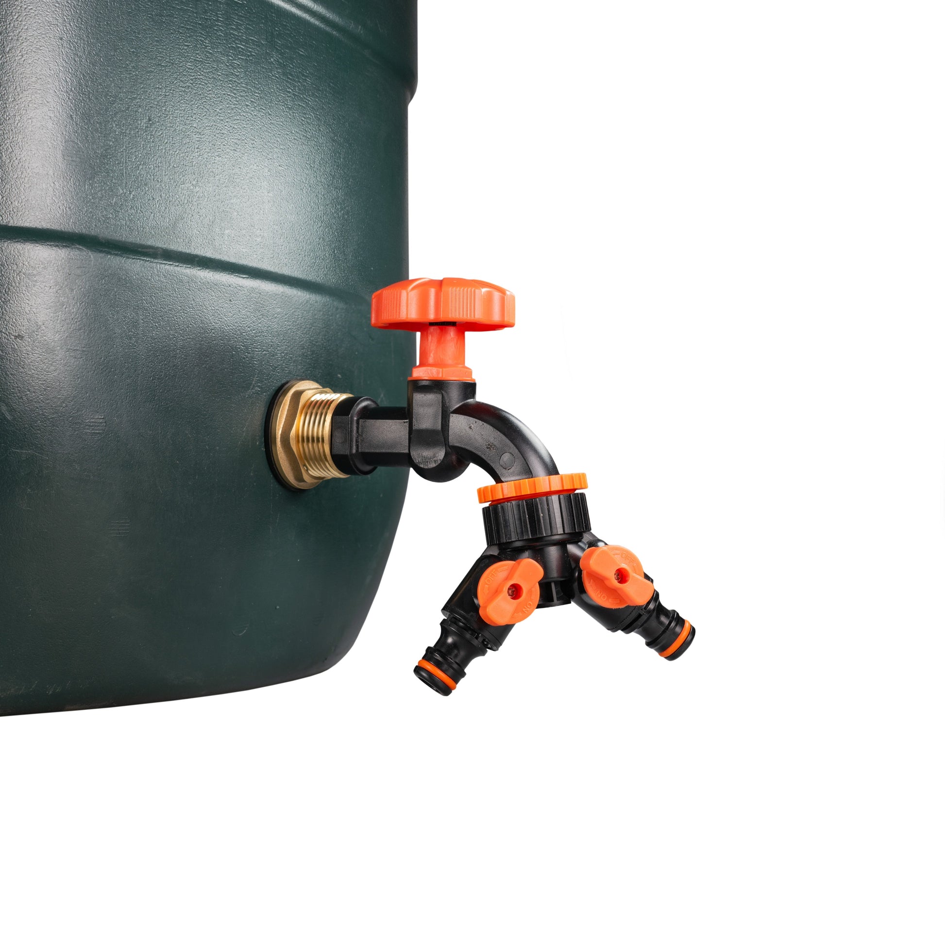Water Butt Brass Kit 3/4" with Black Dial Tap + Two-Way Splitter and Drill Bit - Best4Trade-Retail Tech Hose & Fittings