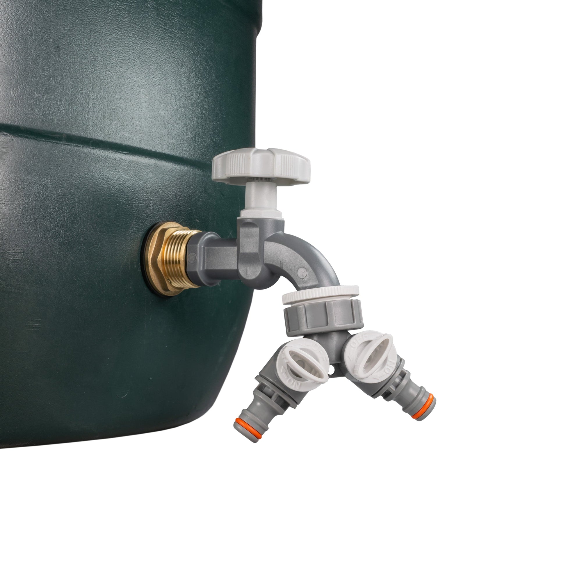 Water Butt Brass Kit 3/4" with Grey Dial Tap + Two-Way Splitter and Drill Bit - Best4Trade-Retail Tech Hose & Fittings