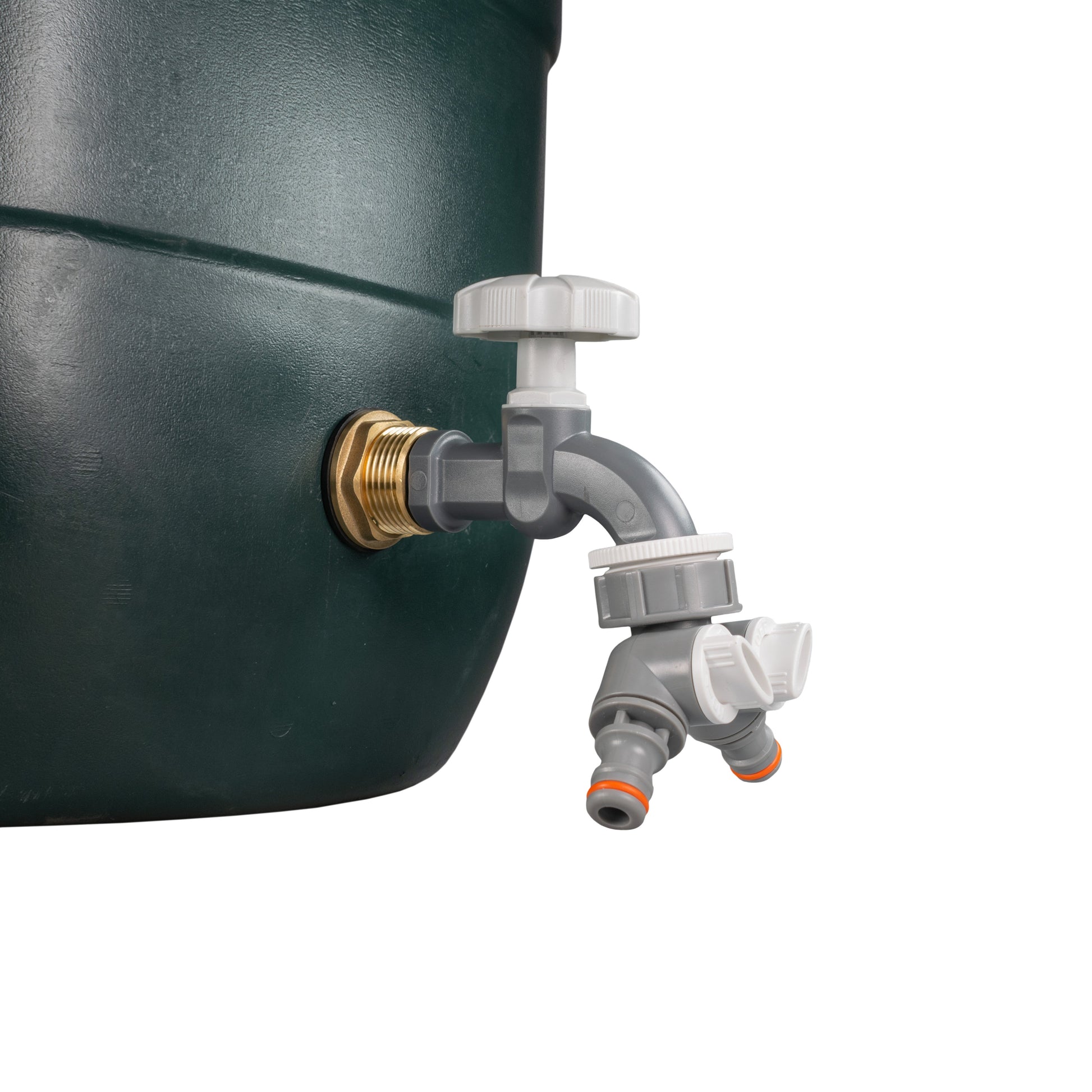 Water Butt Brass Kit 3/4" with Grey Dial Tap + Two-Way Splitter - Best4Trade-Retail Tech Hose & Fittings