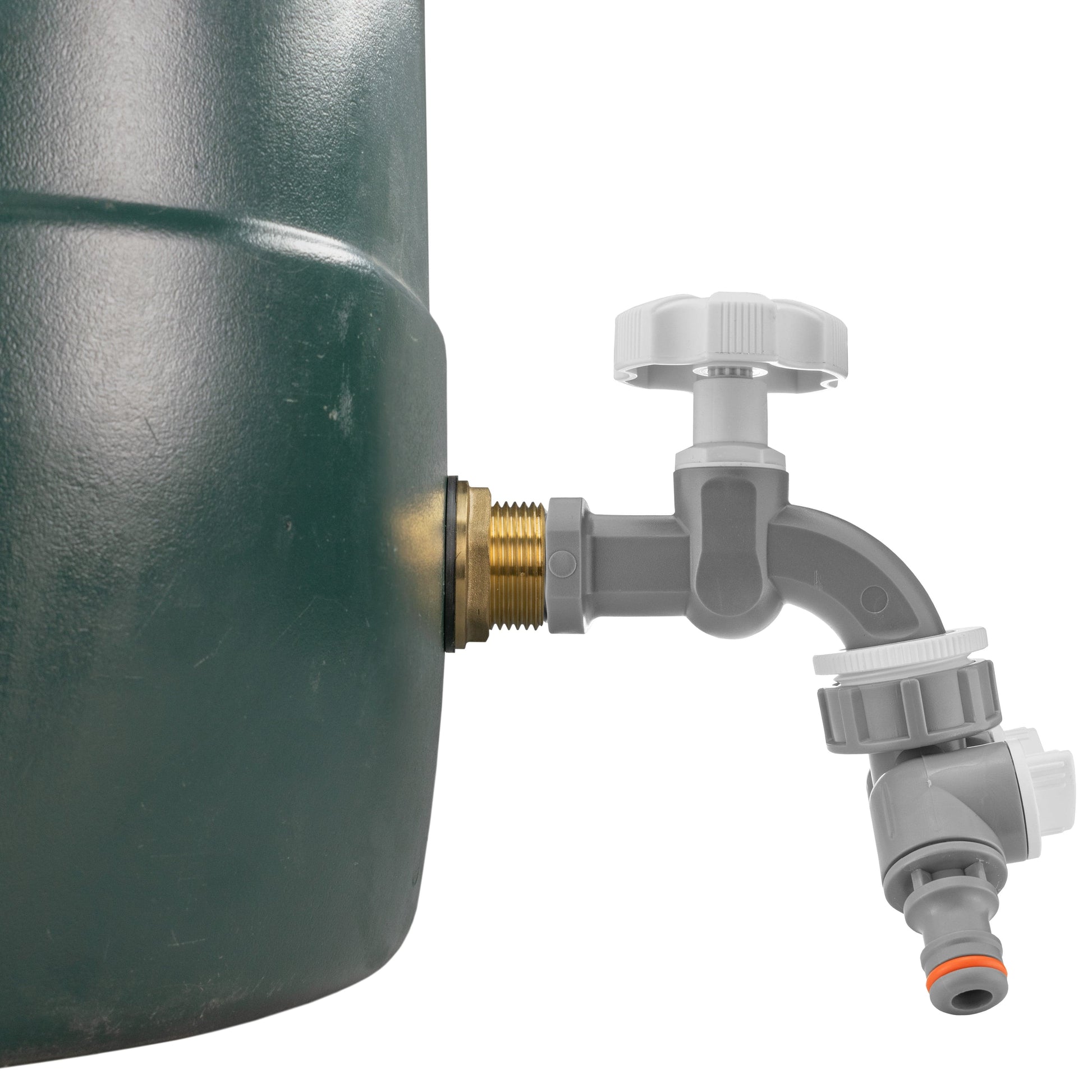 Water Butt Brass Kit 3/4" with Grey Dial Tap + Two-Way Splitter and Drill Bit - Best4Trade-Retail Tech Hose & Fittings