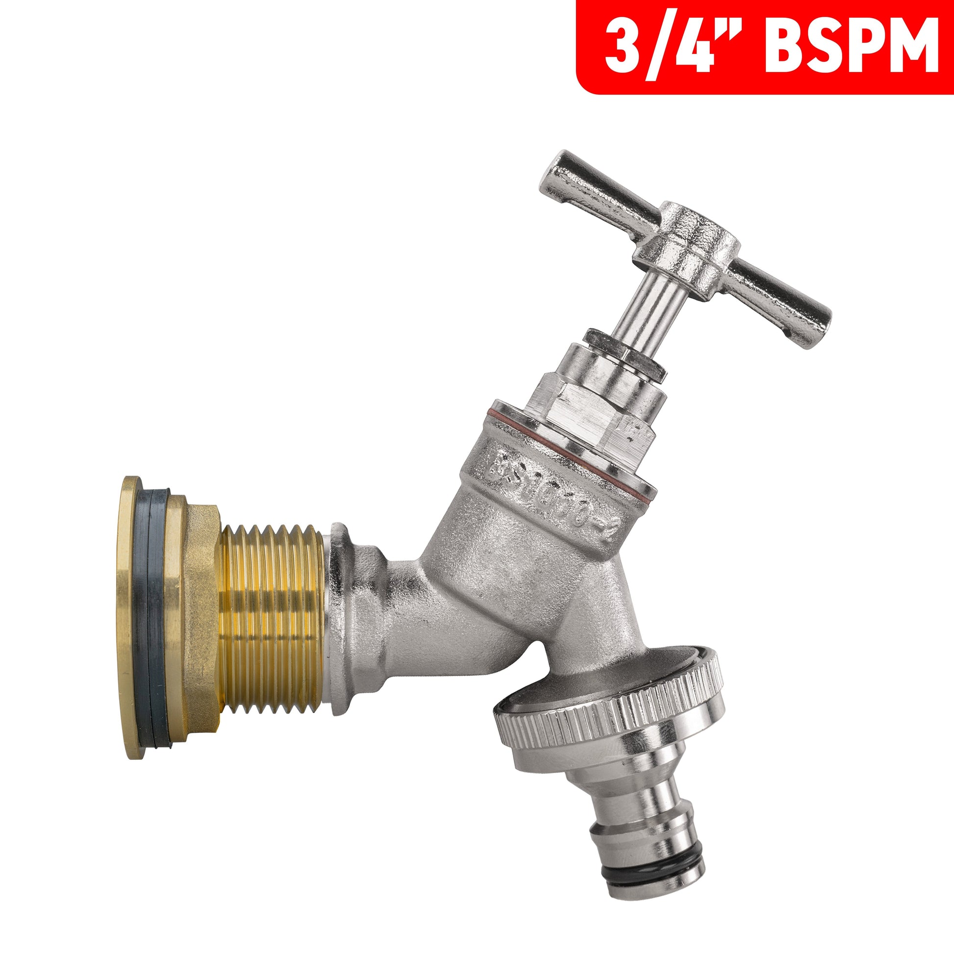 Water Butt Brass Kit 3/4" with Nickel Plated Brass Quick Connect Tap - Best4Trade-Retail Tech Hose & Fittings