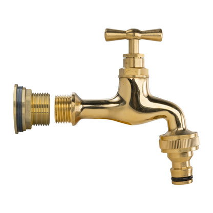 Water Butt Brass Kit 3/4" with Quick Connect Polished Brass Tap - Best4Trade-Retail Tech Hose & Fittings