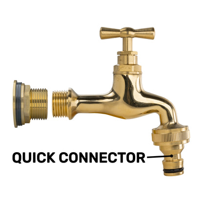 Water Butt Brass Kit 3/4" with Quick Connect Polished Brass Tap - Best4Trade-Retail Tech Hose & Fittings