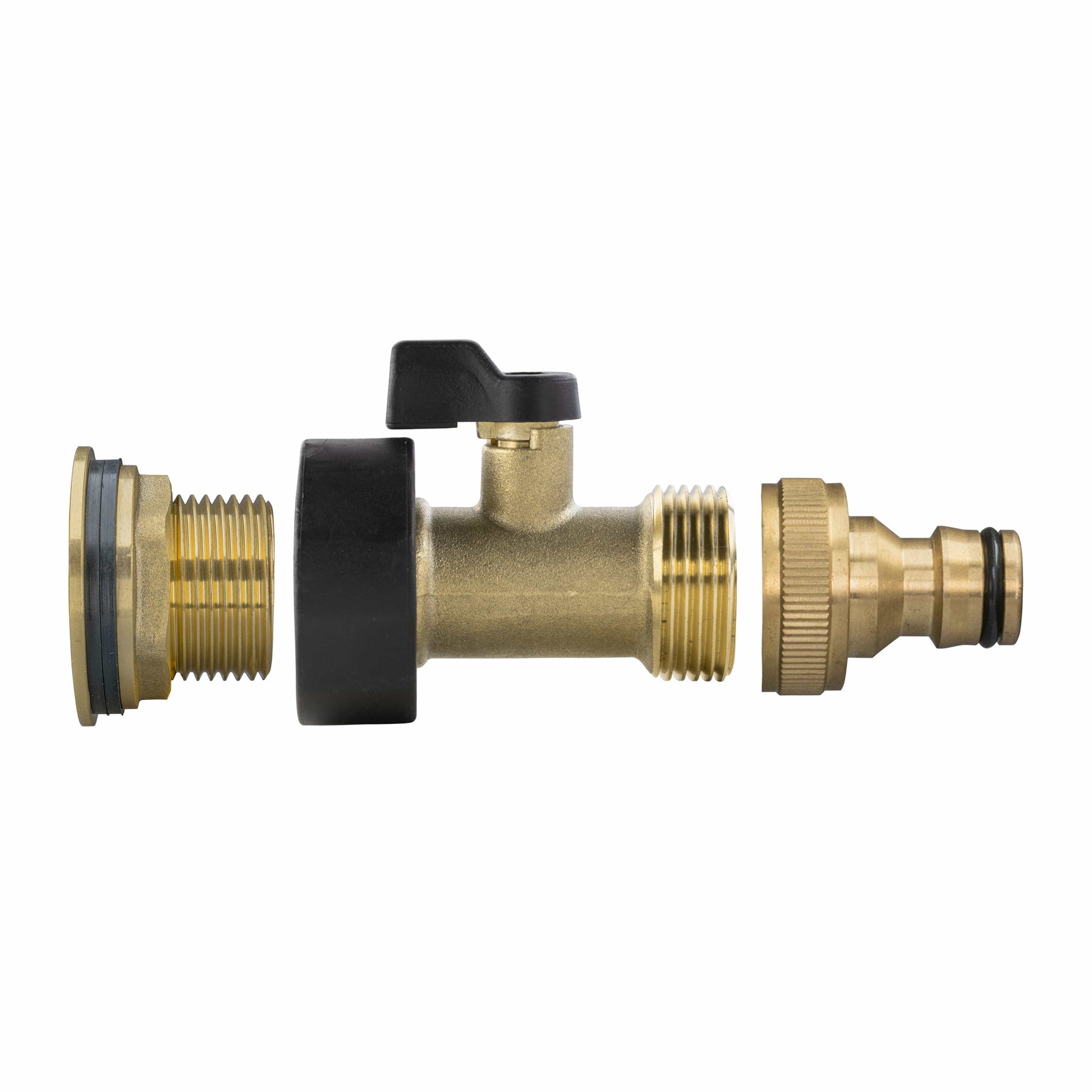 Water Butt Brass Kit 3/4" with Brass Valve + Quick Connect - Best4Trade-Retail Tech Hose & Fittings