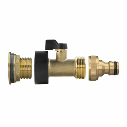 Water Butt Brass Kit 3/4" with Brass Valve + Quick Connect - Best4Trade-Retail Tech Hose & Fittings