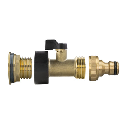 Water Butt Brass Kit 3/4" with Brass Valve + Quick Connect and Drill Bit - Best4Trade-Retail Tech Hose & Fittings