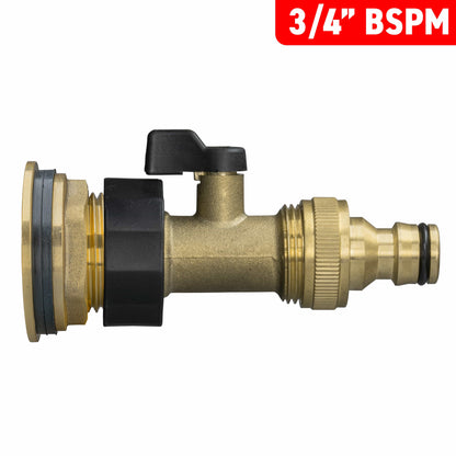 Water Butt Brass Kit 3/4" with Brass Valve + Quick Connect - Best4Trade-Retail Tech Hose & Fittings