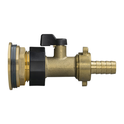 Water Butt Brass Kit 3/4" with Brass Valve + 13mm Barb - Best4Trade-Retail Tech Hose & Fittings