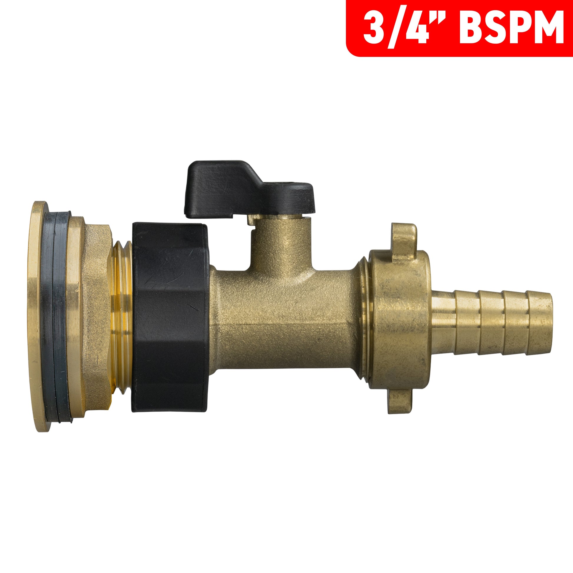 Water Butt Brass Kit 3/4" with Brass Valve + 13mm Barb - Best4Trade-Retail Tech Hose & Fittings