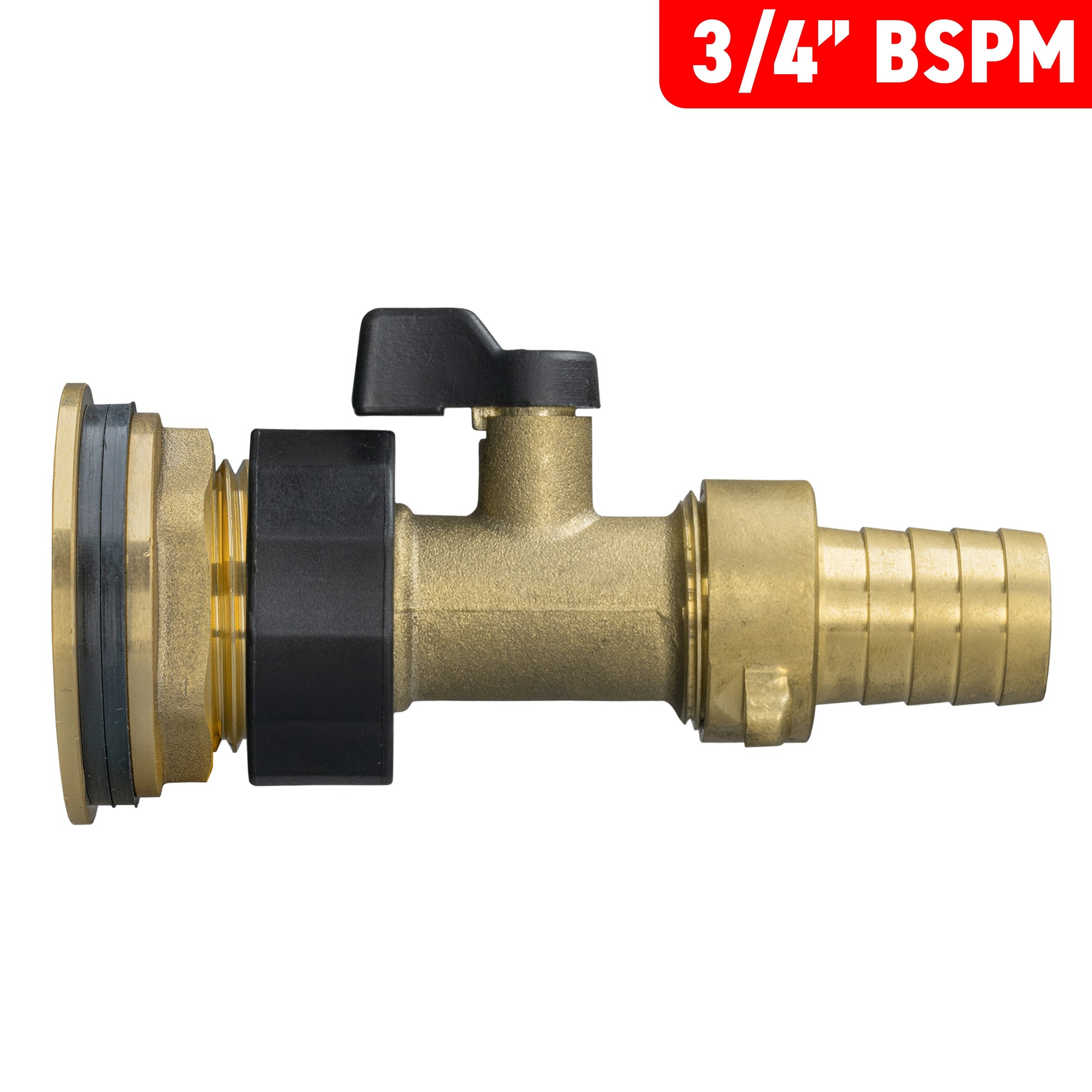 Water Butt Brass Kit 3/4" with Brass Valve + 19mm Barb - Best4Trade-Retail Tech Hose & Fittings