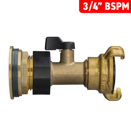 Water Butt Brass Kit 3/4" with Brass Valve + Geka - Best4Trade-Retail Tech Hose & Fittings