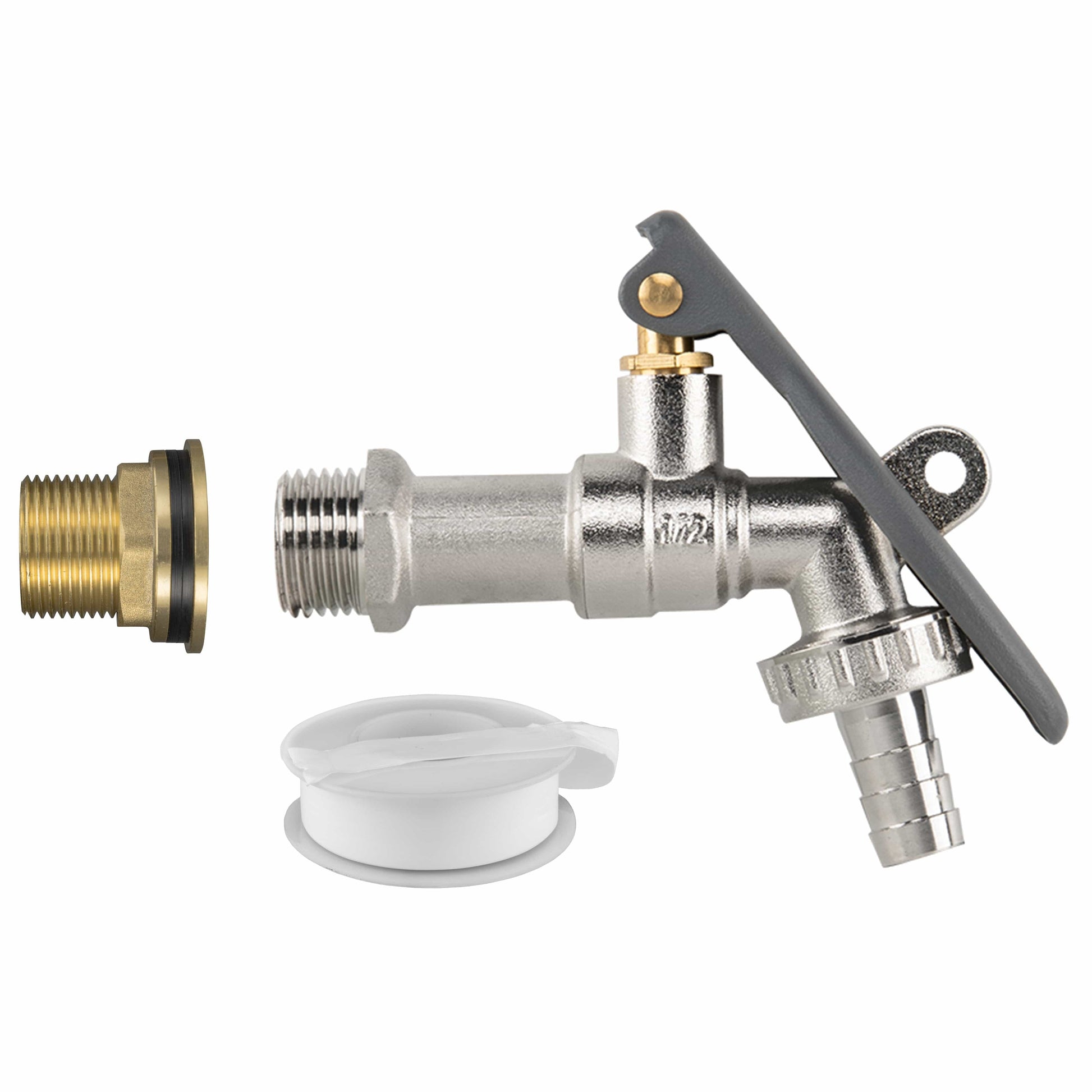 Water Butt Brass Kit 3/4" with Lever Tap Hose Barb and Lever Lock and Drill Bit - Best4Trade-Retail Garden watering