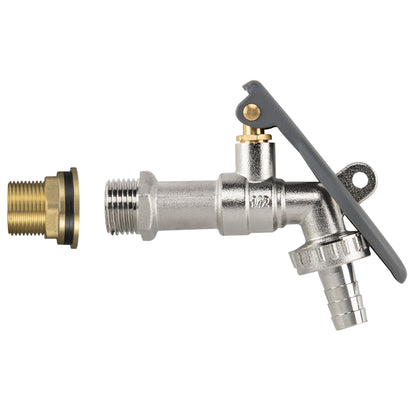 Water Butt Brass Kit 3/4" with Lever Tap Hose Barb and Lever Lock - Best4Trade-Retail Garden watering