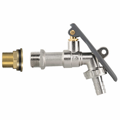 Water Butt Brass Kit 3/4" with Lever Tap Hose Barb and Lever Lock and Drill Bit - Best4Trade-Retail Garden watering