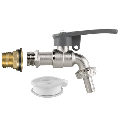 Water Butt Brass Kit 3/4" with Lever Tap Hose Barb and Side Lock and Drill Bit - Best4Trade-Retail Garden watering