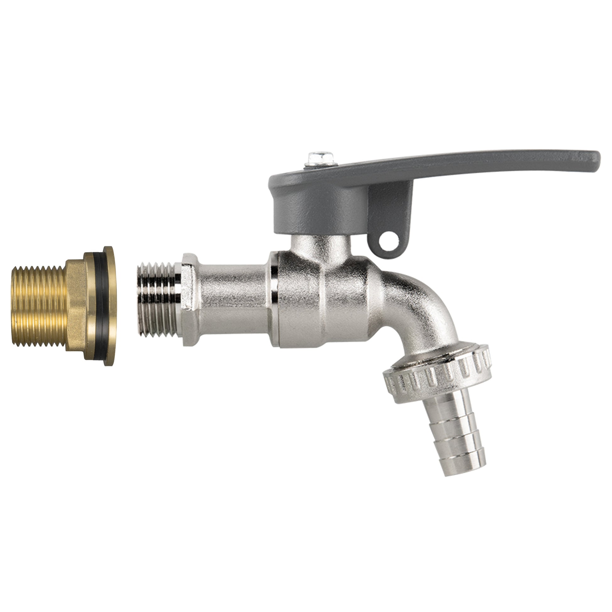 Water Butt Brass Kit 3/4" with Lever Tap Hose Barb and Side Lock - Best4Trade-Retail Garden watering