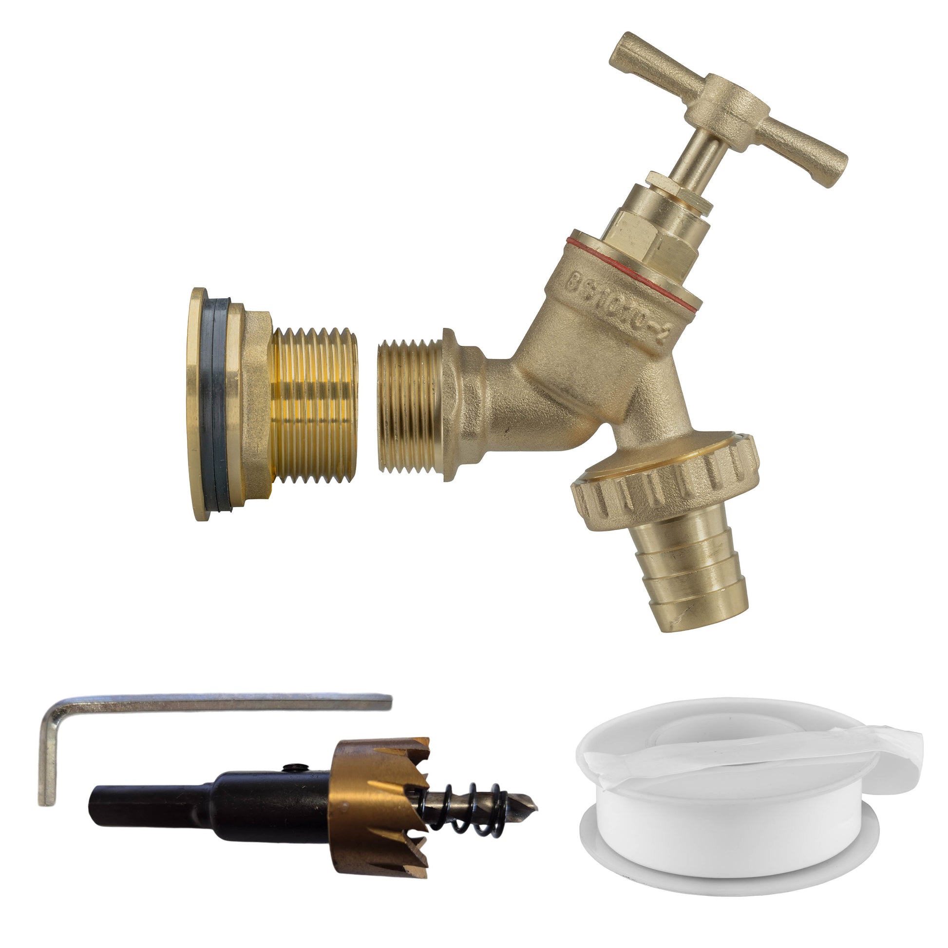 Water Butt Brass Kit 3/4" with Brass Barbed Tap and Drill Bit - Best4Trade-Retail Tech Hose & Fittings