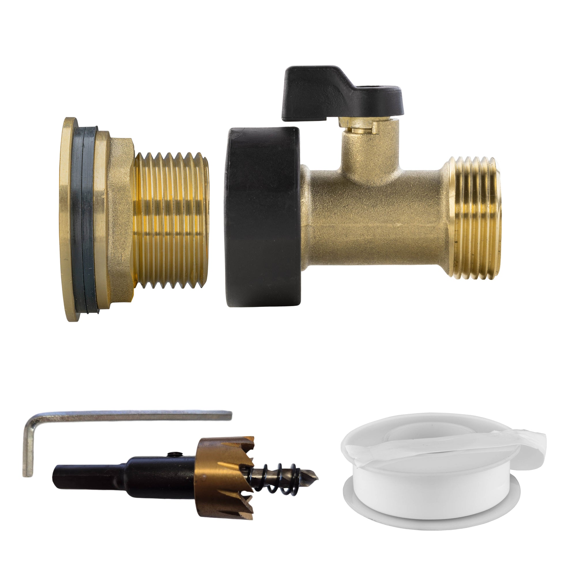 Water Butt Brass Kit 3/4" with Brass Valve and Drill Bit - Best4Trade-Retail Tech Hose & Fittings